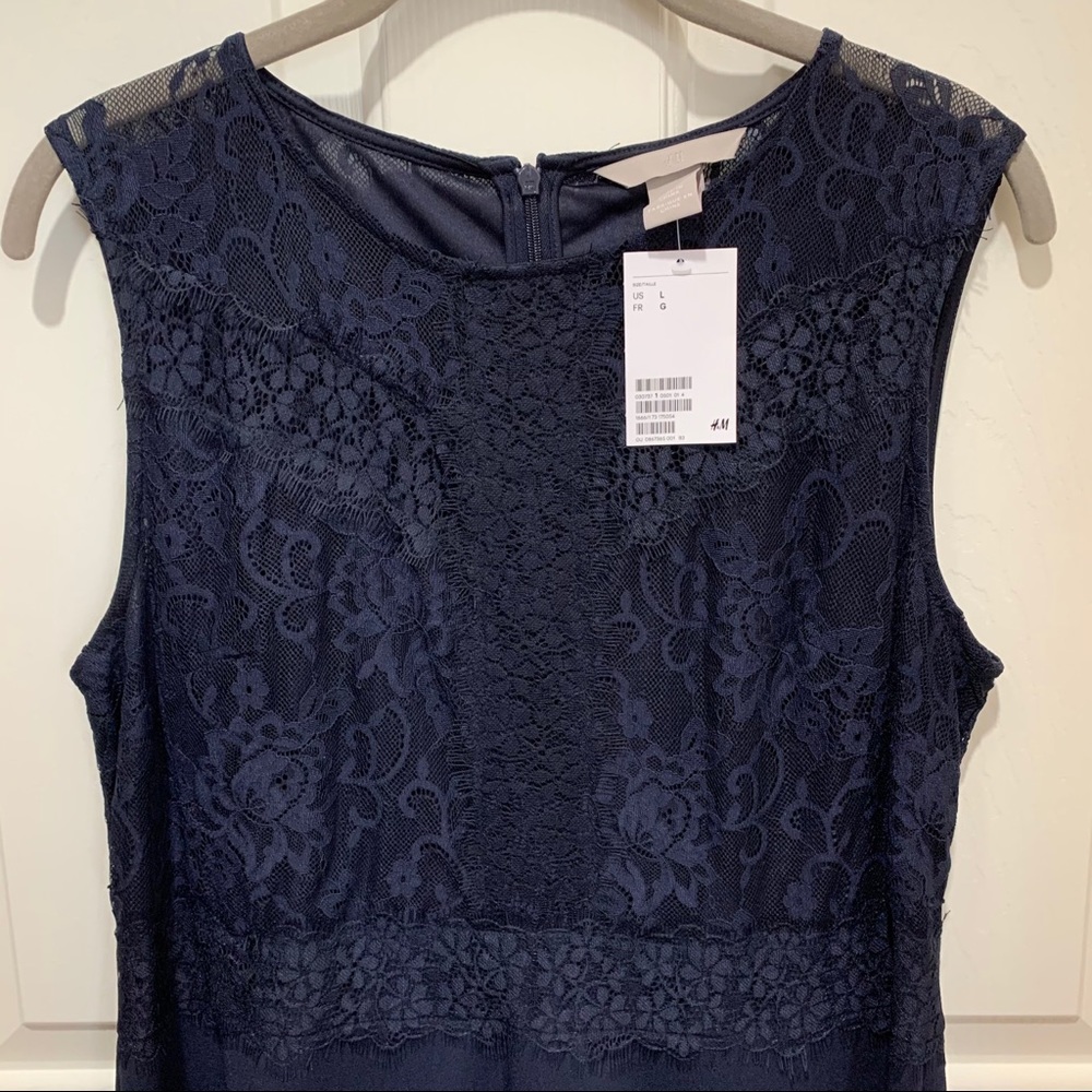 H&M NWT navy blue lace dress